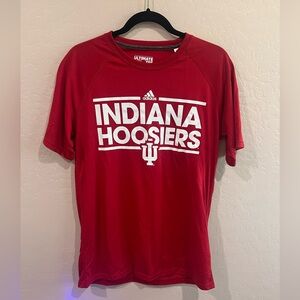 Adidas Men’s Indiana Hoosiers T-shirt, Red & White, Size M